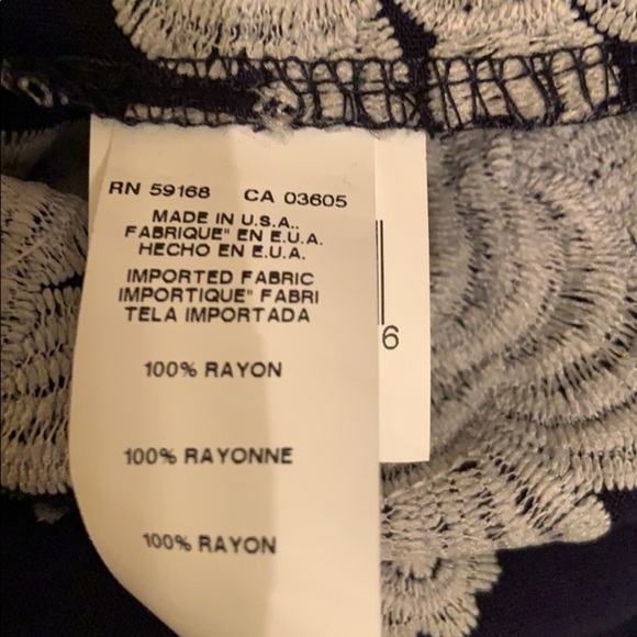 Karen Kane Embroidered Top in Navy - Picture 12 of 16